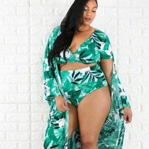 3 Piece Bathing Suit with Top, swim bottoms and Cover Up LPD2201